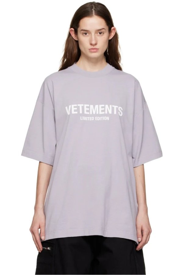 灰紫色LogoT恤