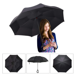 SimplyWorks 双层抗风 防紫外线 创意倒收雨伞