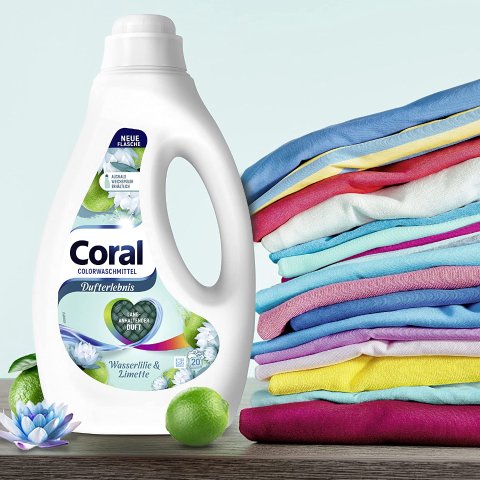 €3.95收1LCoral 留香洗衣液 适用于彩色衣物 清洁力强 保护原本色彩