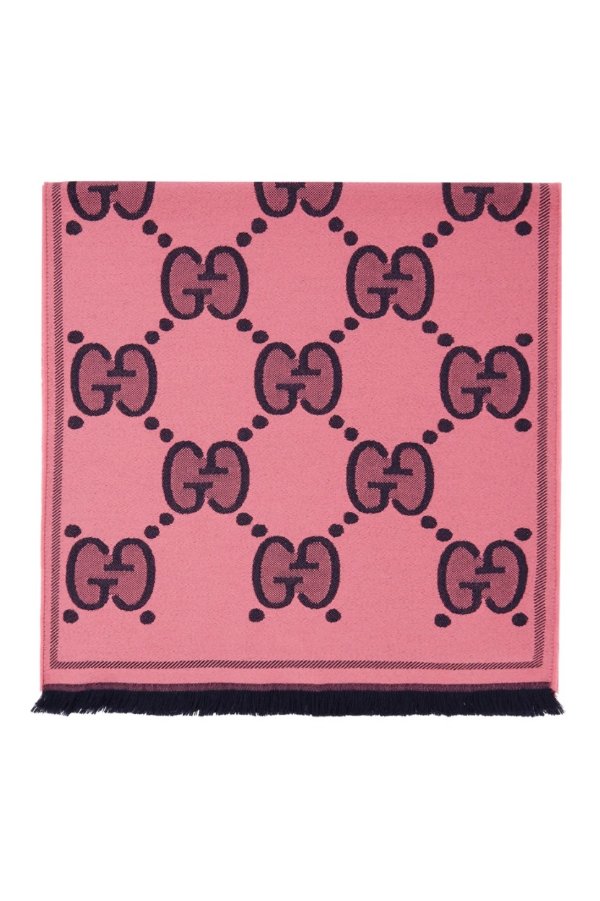 粉色logo围巾