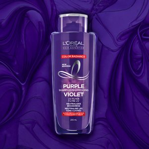 L'Oreal Paris 紫色去黄洗发水200ml 专为漂染发设计 带防晒功能