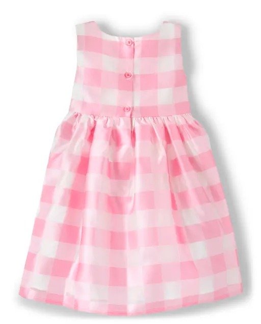 粉色格纹蝴蝶结裙