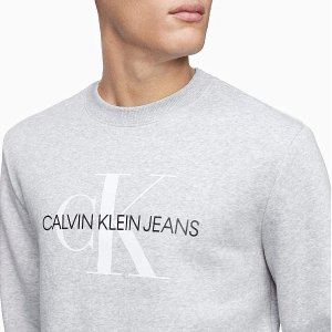 白菜价：Calvin Klein 男士圆领logoT恤、卫衣特卖