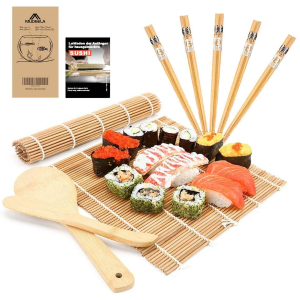 MUDEELA 超值寿司套装 含2个竹帘、2个木铲、5双筷子、食谱