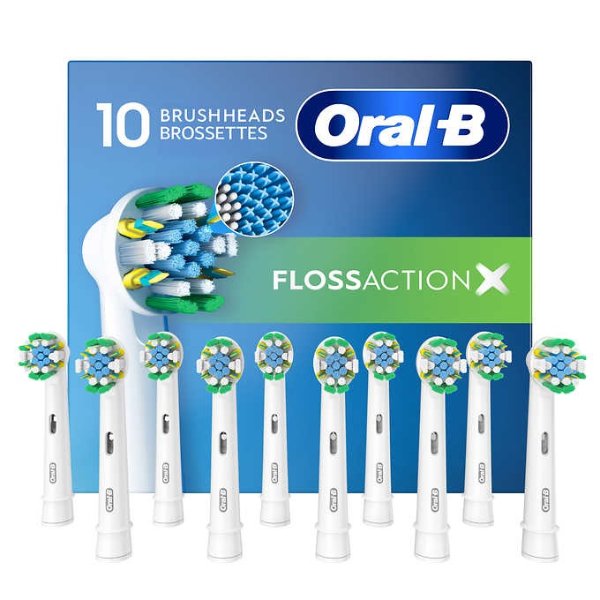 Oral B FlossAction牙刷替换头10个