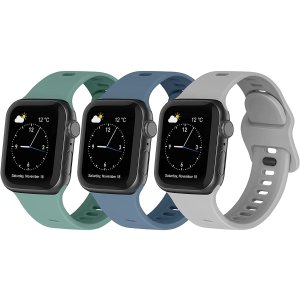 史低价：Apple Watch 硅胶运动手表带3件装 150mm-210mm手围适用