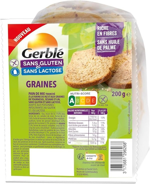 Gerblé 谷物面包 200g
