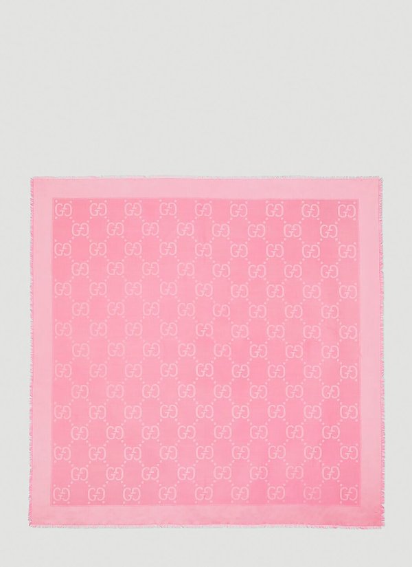 粉色双G围巾