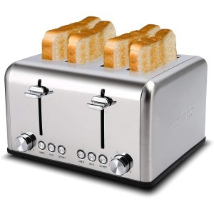 Prime Day提前享：CUSIMAX 不锈钢4片烤面包机 可拆卸托盘易清洁