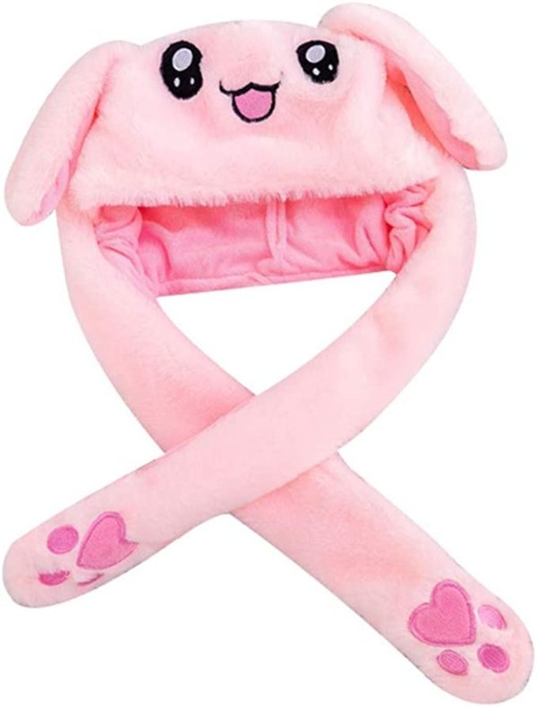 粉色兔子帽子
