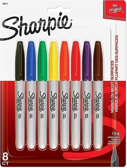 Sharpie 永久记号笔，细尖，8色