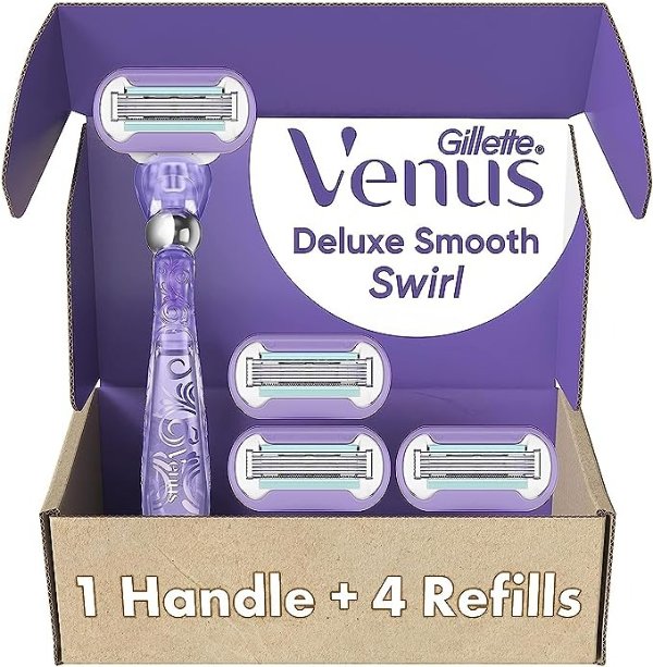 Gillette Venus 女式超顺滑漩涡剃毛刀 带4个补充装