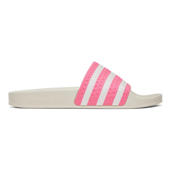 粉色 & 白色 Adilette 拖鞋