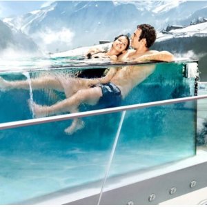 玻璃天际泳池+阿尔卑斯山全景中心温泉浴场~冬日浪漫之旅
