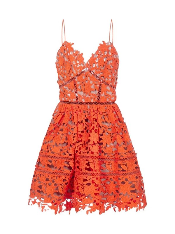 Azalea橙色蕾丝裙