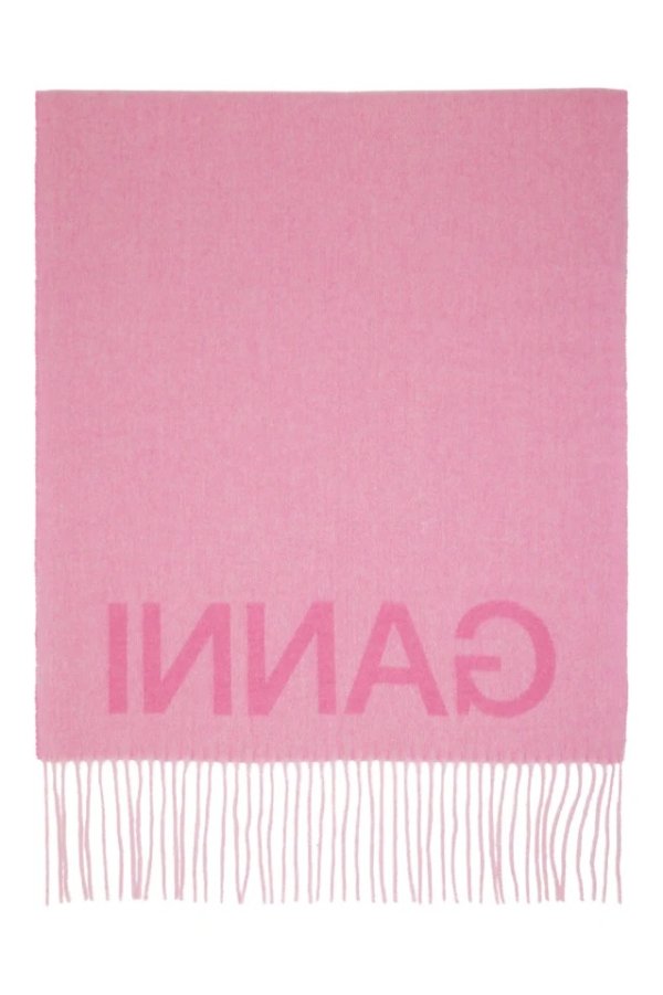 Pink 双面羊毛围巾