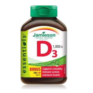 史低价：Jamieson 维生素D3补充240粒装 促进钙吸收