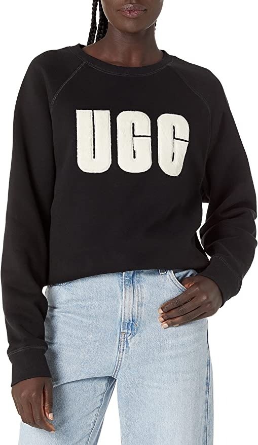 UGG Women's W Madeline Fuzzy Logo Crew Neck Pullover