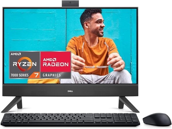 Inspiron 5415 一体机 - 23.8寸 FHD (1920x1080) 触摸屏, AMD Ryzen 5-7530U, 16GB DDR4 RAM, 1TB SSD