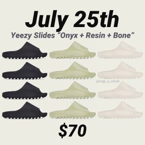 7月 YEEZY 发售日历｜Yeezy 拖鞋 Onyx、Resin、Bone 配色