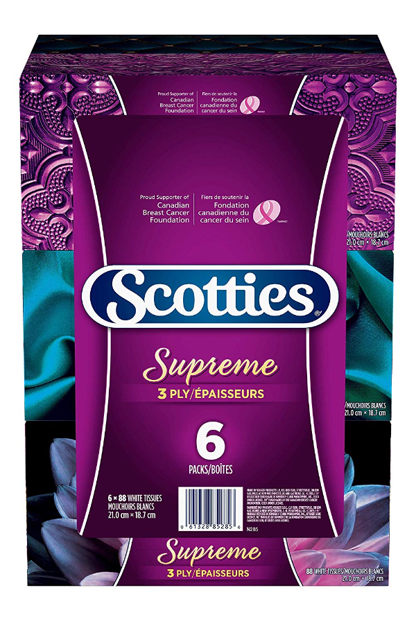 Scotties Supreme 3层面巾纸  6盒装（每盒88张）