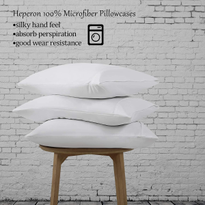 HEPERON 1800支缎纹枕套12个 柔软光滑 减少对皮肤、头发摩擦