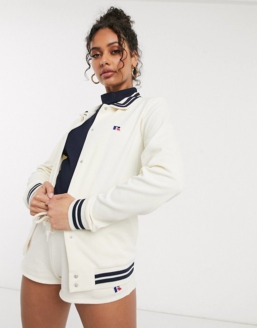 archive track jacket in cream