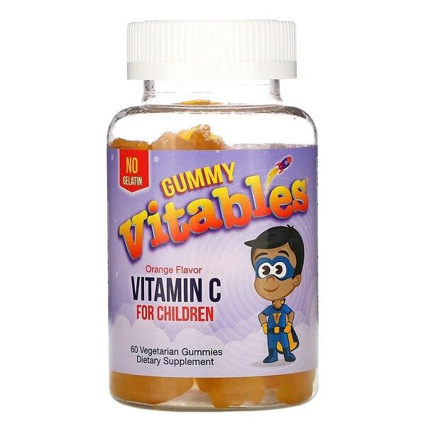Vitables, 儿童维生素C 软糖，橙子味，60 粒