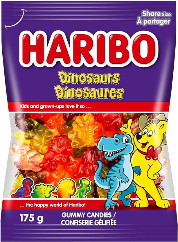 Haribo 恐龙软糖175g 5种水果口味