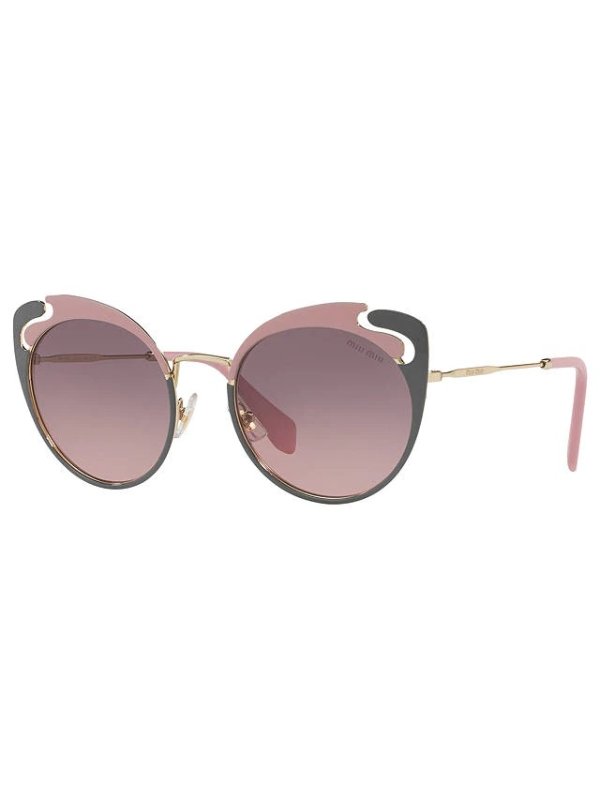 Miu Miu MU 57TS Women's Cat's Eye Sunglasses, Gold/Pink Gradient