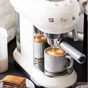 SMEG 泵压意、 美式半自动咖啡机 多款奶油色可选