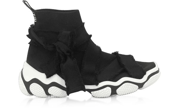 RED Valentino Black & White Mesh Sock Sneakers