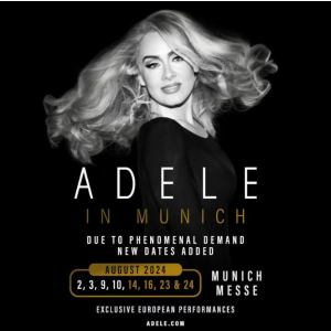 已开票！€75起！Adele 阿黛尔欧洲演唱会  - 德国慕尼黑正式官宣，今年8月10场！