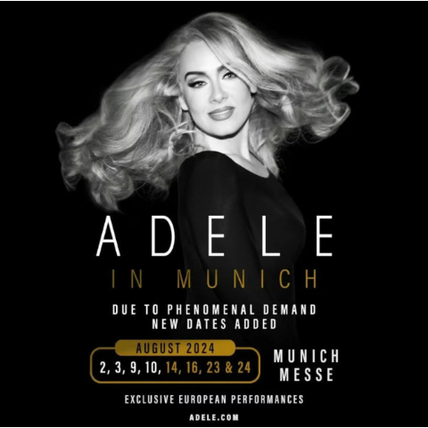 还有余票！Adele 阿黛尔欧洲演唱会  - 德国慕尼黑正式官宣，今年8月10场！