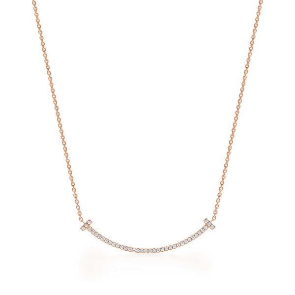 Tiffany 18K金钻石微笑项链