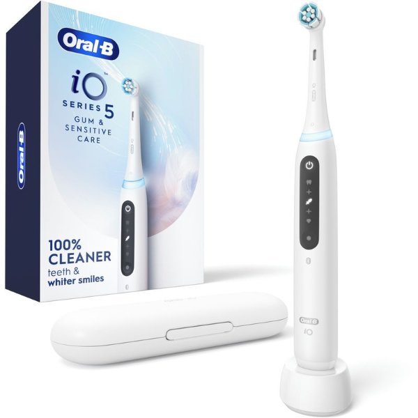 Oral-B iO Series 5 Gum & Sensitivite Care Electric Toothbrush with (1) Brush Head, Rechargeable, White