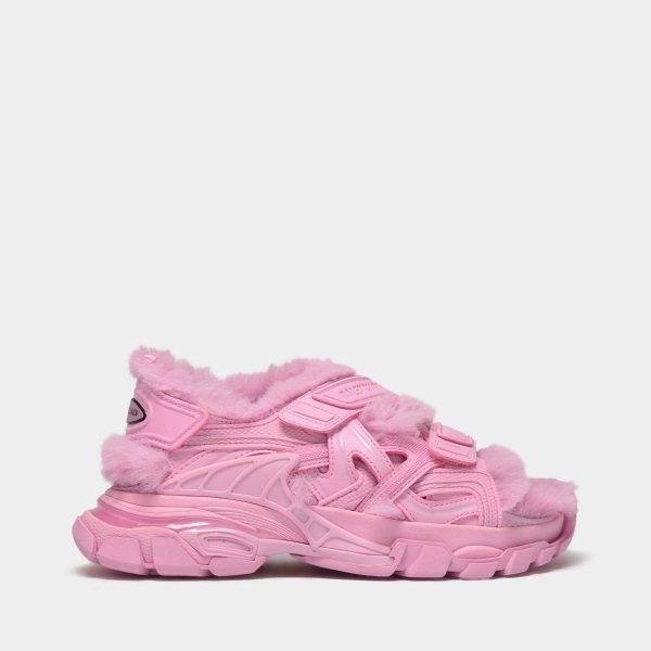 粉色毛绒凉鞋