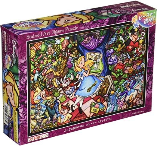 Tenyo Disney Alice in Wonderland Stained Glass 500 Pieces Puzzle (DSG-500-473)