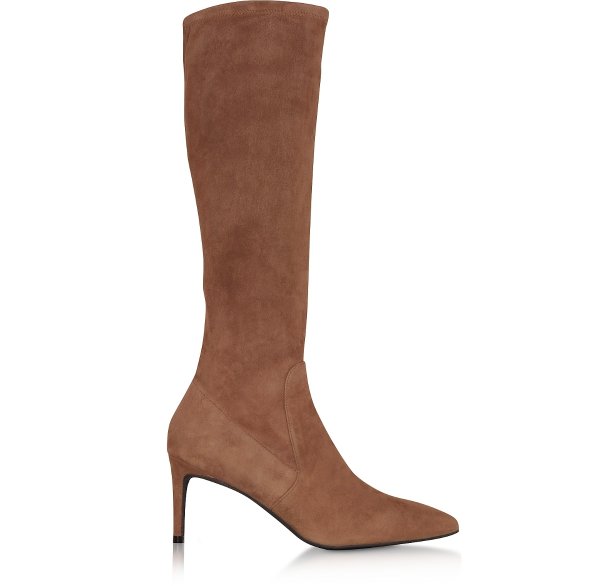 Stuart Weitzman Cappuccino Suede Wanessa 75 Boots