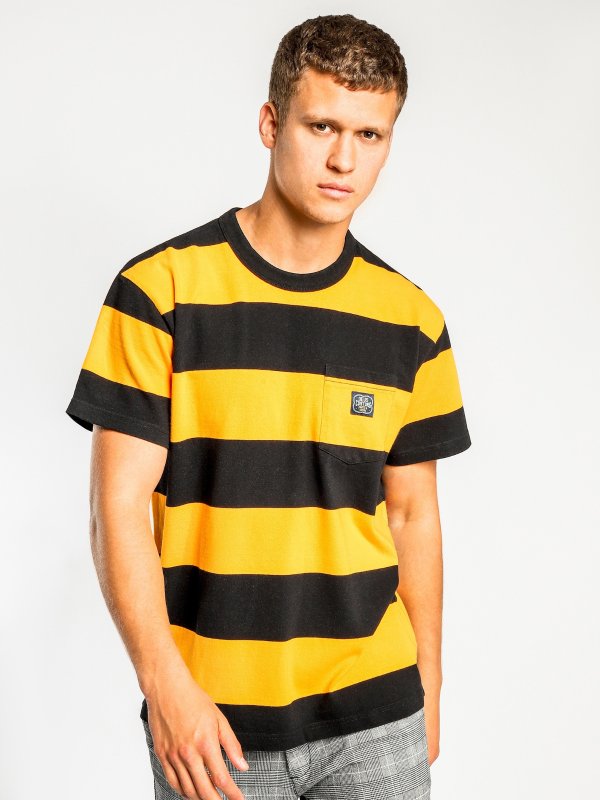 Bonnieville Stripe T-Shirt in Butterscotch Yellow & Black