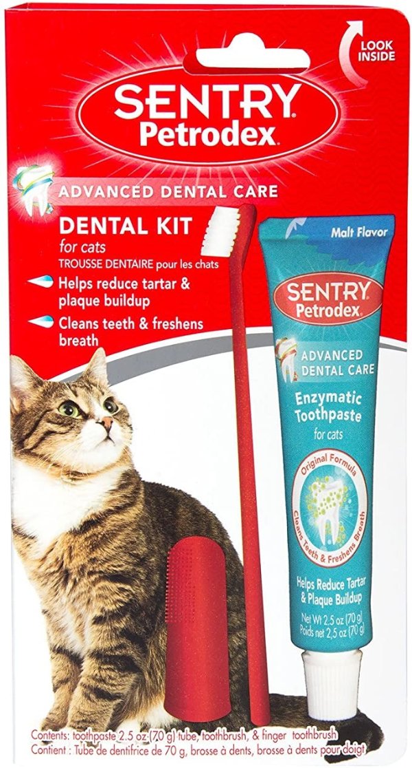 Petrodex 猫咪刷牙三件套 麦芽味牙膏74ml