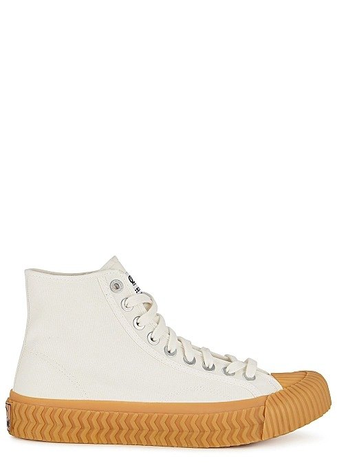 Bolt white canvas hi-top sneakers