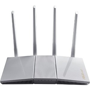 ASUSRT-AX55 AX1800 Dual Band WiFi 6 (802.11ax) Router, MU-MIMO & OFDMA technology, AiProtection Classic network security powered by Trend Micro™, compatible withAiMesh WiFi system (White)