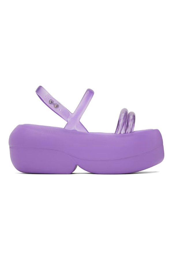 紫色 Melissa厚底气泡凉鞋