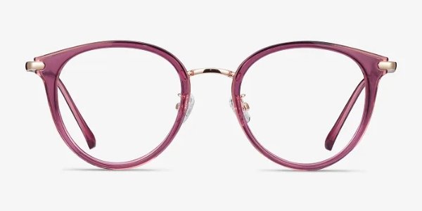 粉色透明猫眼眼镜