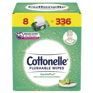 史低价：Cottonelle 可冲湿厕纸8盒*42抽 富含芦荟维E 加倍亲肤