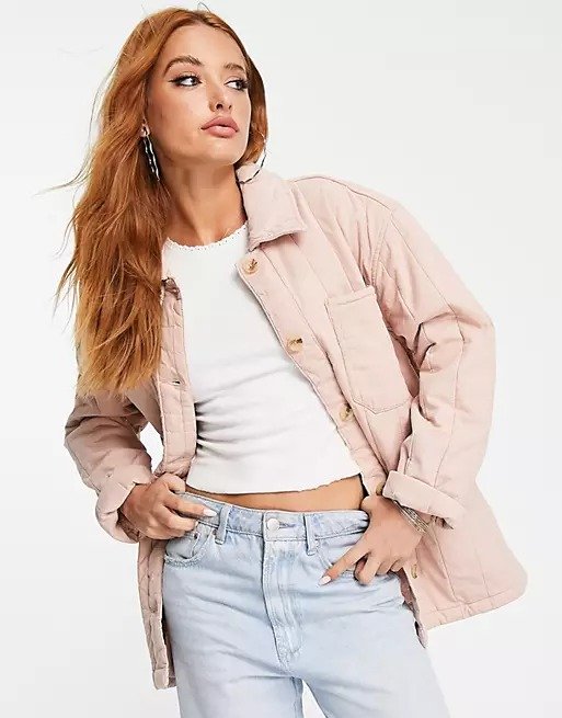粉色绗缝夹克