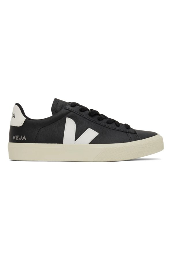 Black & White Leather Campo Sneakers
