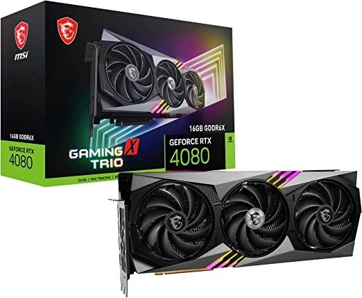 Gaming GeForce RTX 4080 16GB GDRR6X 384-Bit HDMI/DP Nvlink Tri-Frozr 3 Ada Lovelace Architecture Graphics Card (RTX 4080 16GB Gaming X Trio)