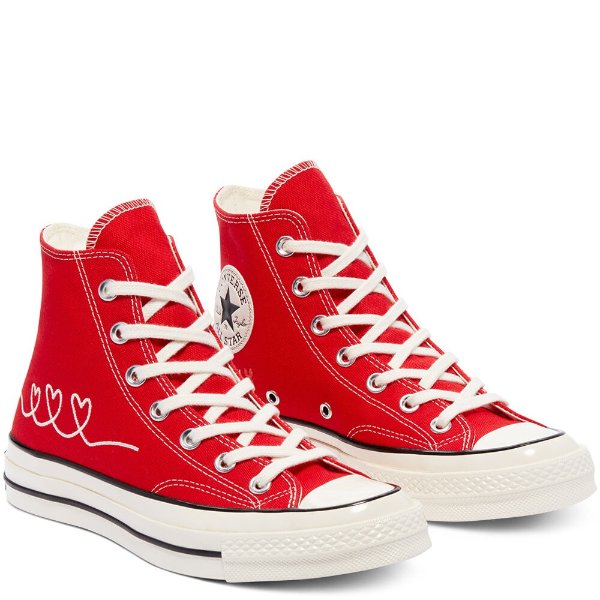 Chuck '70红色高帮帆布鞋